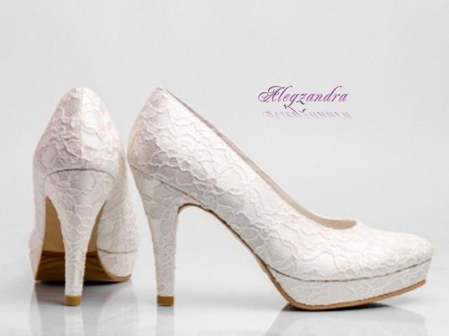 white wedding platform shoes