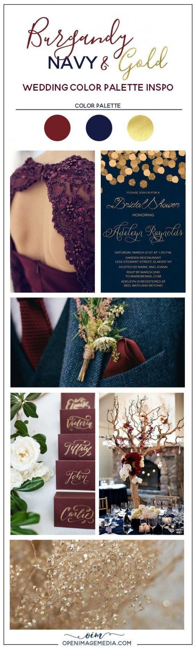 Burgundy Navy And Gold Wedding Color Palette 2778819 Weddbook