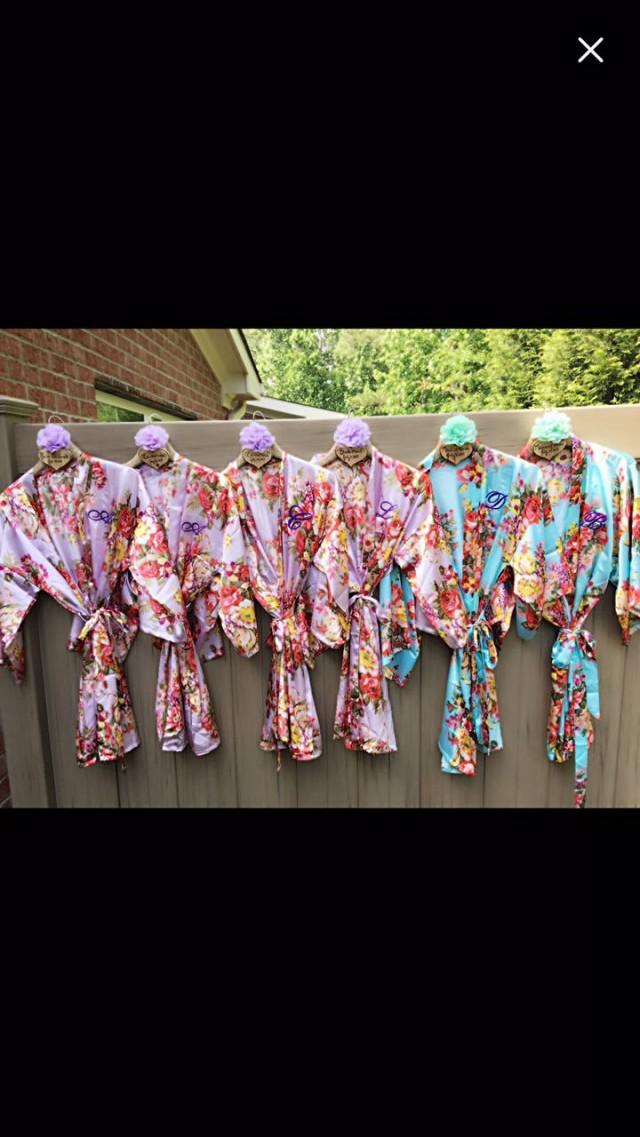 Bridesmaid Robes Set Of 6 Bridal Party Robes Matching Robes Kimono