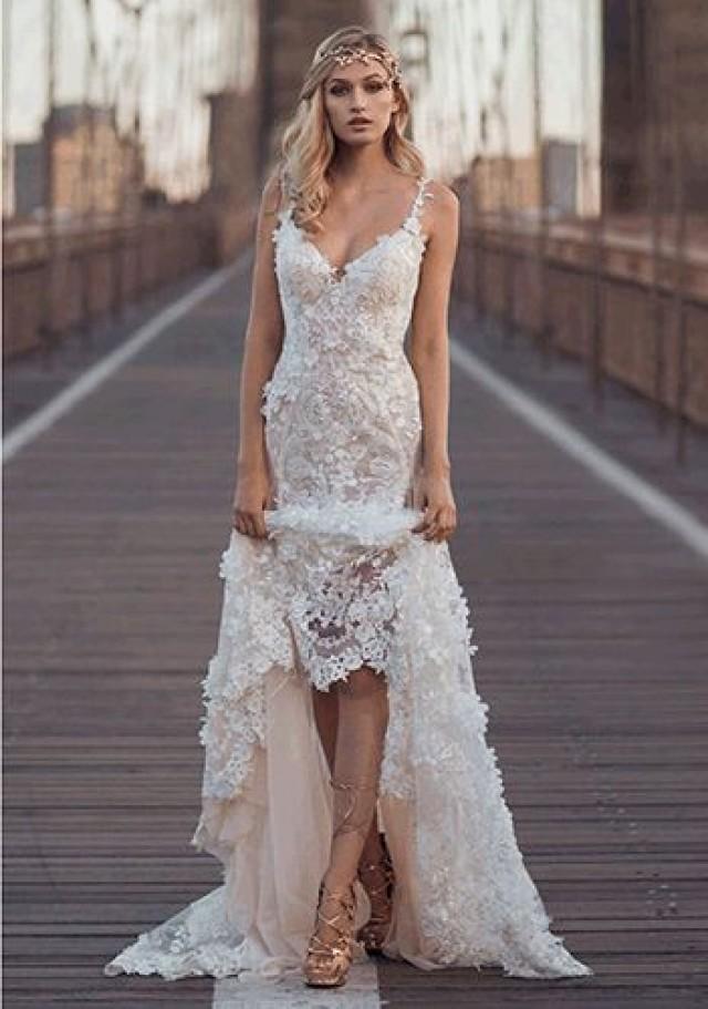 sunflower lace wedding dress