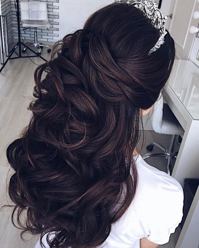 Half Up Half Down Wedding Hairstyle Partial Updo Bridal