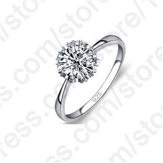 High Quality 3 Styles Aaa Cubic Zirconia 925 Sterling Silver Jewelry Classic Engagement Ring For