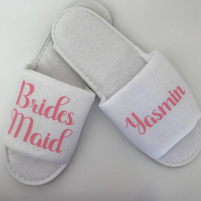 Personalised Wedding Slippers, Bridesmaid Slippers, Bride Slippers, Bridal Party Slippers