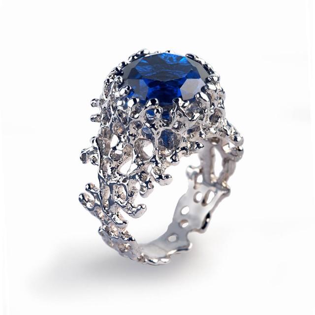 statement sapphire diamond ring