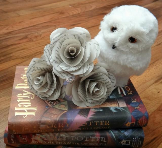 Harry Potter Book Page Flowers White Book Page Roses 2800886 Weddbook