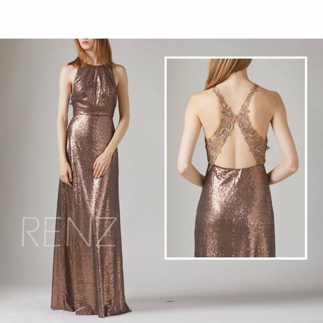 bronze wedding dress
