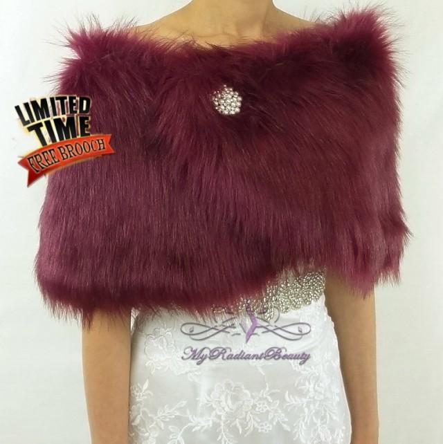 purple faux fur shawl