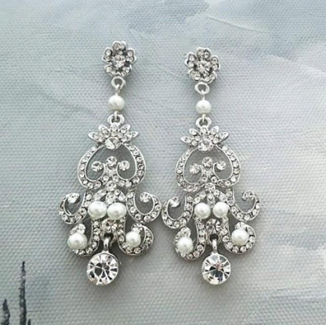 chandelier pearl earrings for wedding
