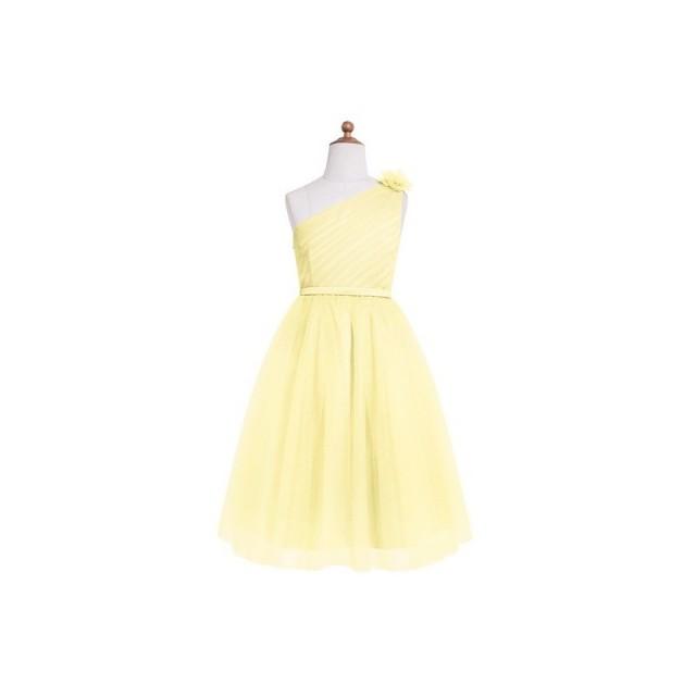Daffodil Azazie Lilo JBD Side Zip One Shoulder Knee Length Satin And