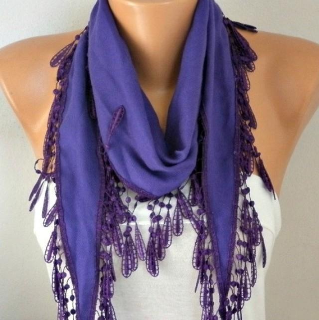 Purple Pashmina Scarf,spring,wedding Scarf,gift For Her,Cowl Scarf With