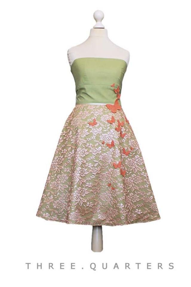QUEENS Dress, Wedding Dress, Lime, Apricot, Green, Summer Dress