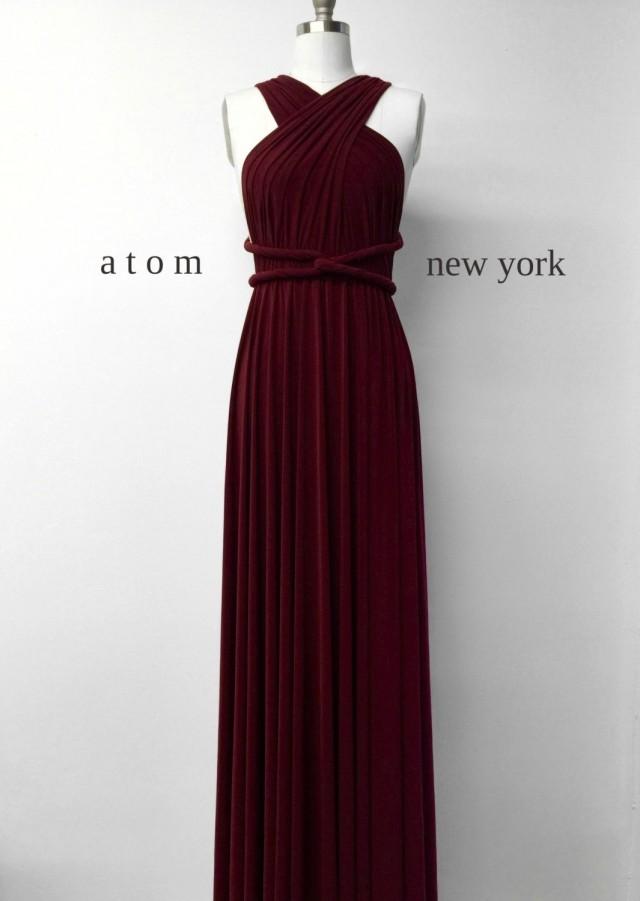 burgundy floor length gown