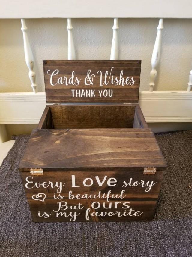 Custom Rustic Reclaimed Wood Wedding Card Box With FREE Personalization