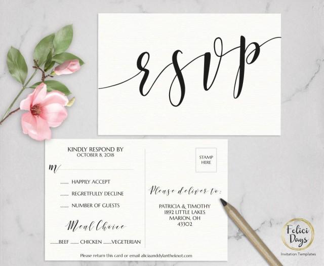 RSVP Postcard Rsvp Card Rsvp Template Editable Calligraphy Rsvp RSVP Postcard Rsvp Card Rsvp Template Editable Calligraphy Rsvp