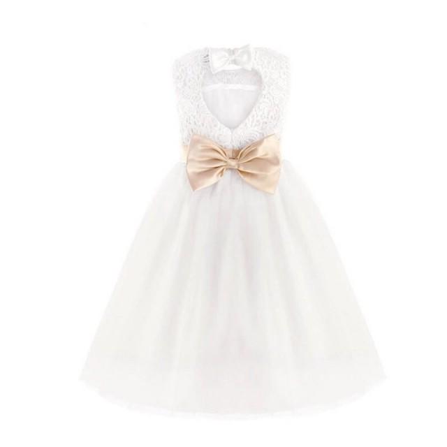 david's bridal heart back flower girl dress