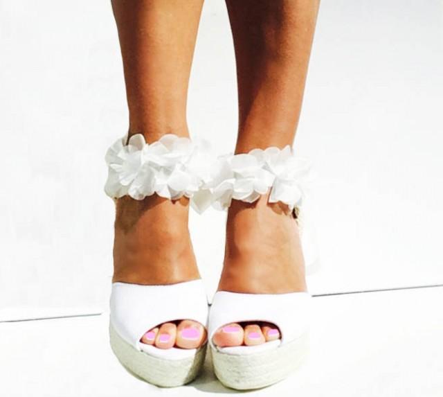 Boholuxe Peep Toe Platform Wedge Lace Up Espadrille Boho Style Wedding Ibizencas Bridal Shoes Wedding Shoes Custom Shoes 2825126 Weddbook