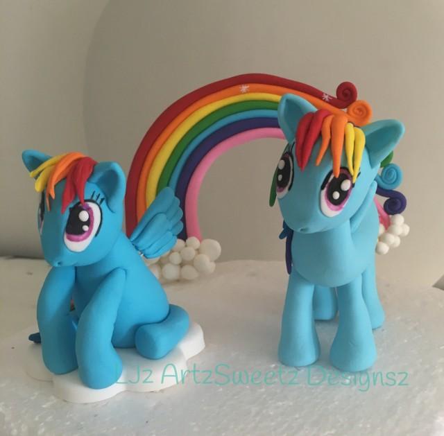 3d Edible Cake Topper Cute My Little Pony Pinkie Pie Rainbow Dash