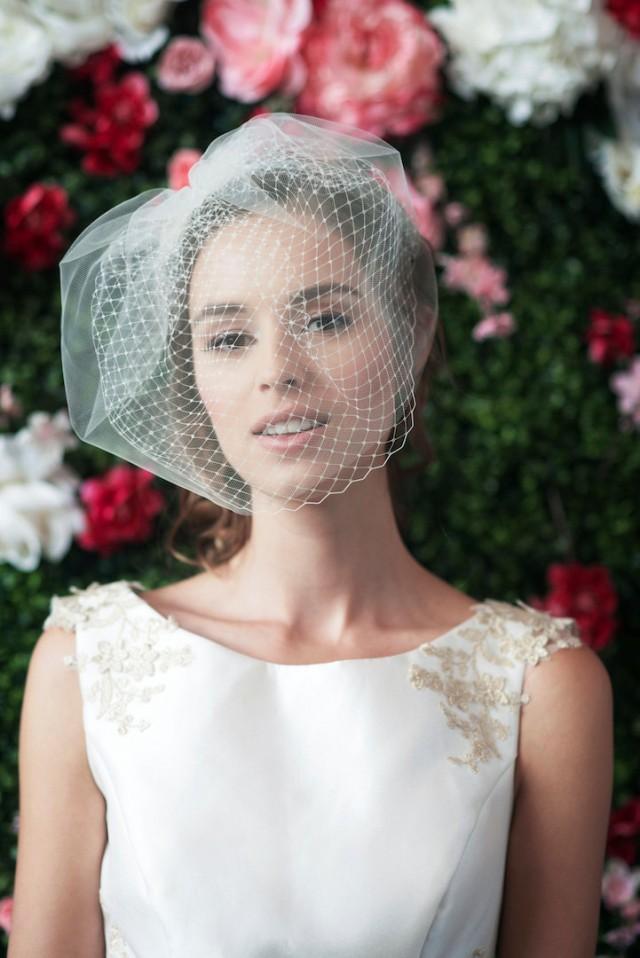 Birdcage Veil Double Layer Tulle And Netting Blusher Veil Tulle