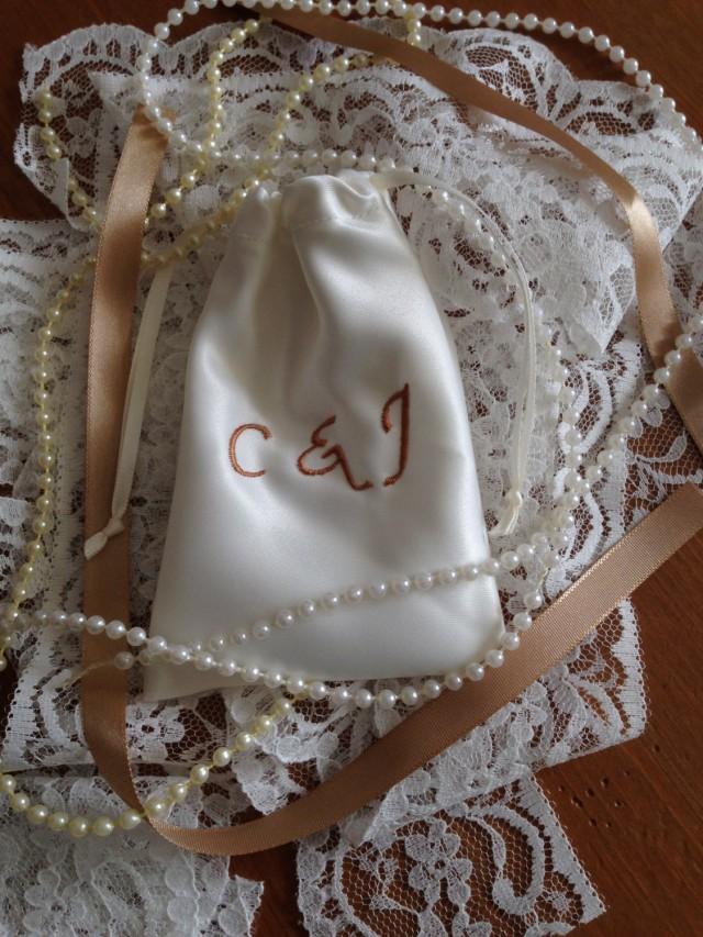 HandCrafted Luxury Duchess Satin Wedding Ring Pouch / Bag Personalised 2826078 Weddbook