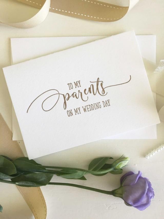 To My Parents Card, Parents Of The Bride Gift, To My Parents On My