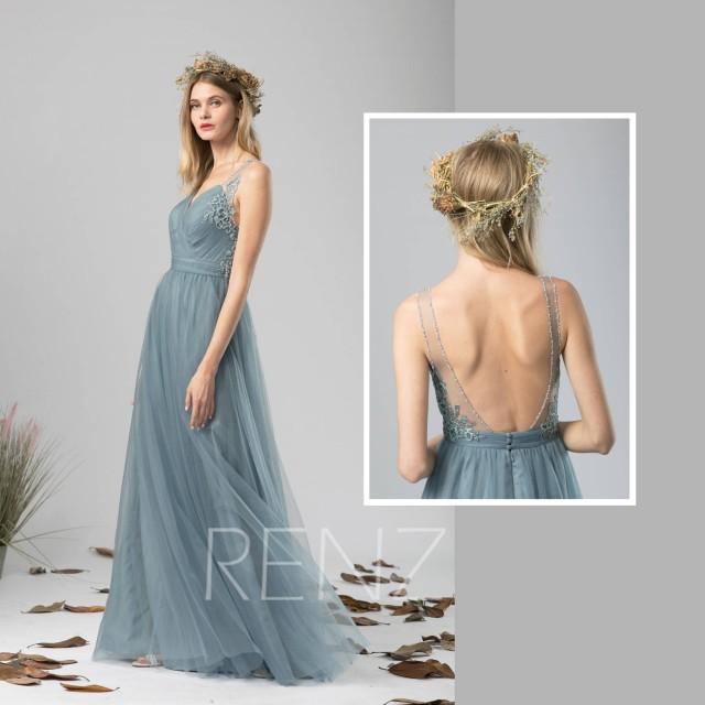 Bridesmaid Dress Dusty Blue Tulle Dress ...