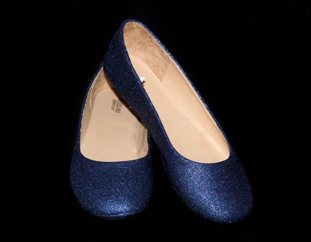 glitter navy blue shoes