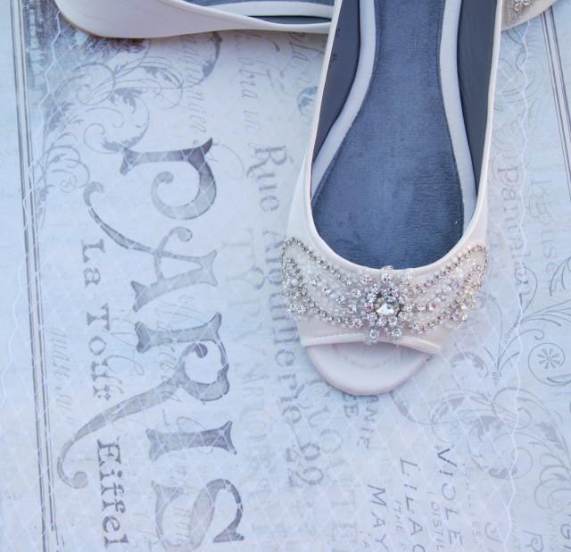 flat embellished wedding shoes