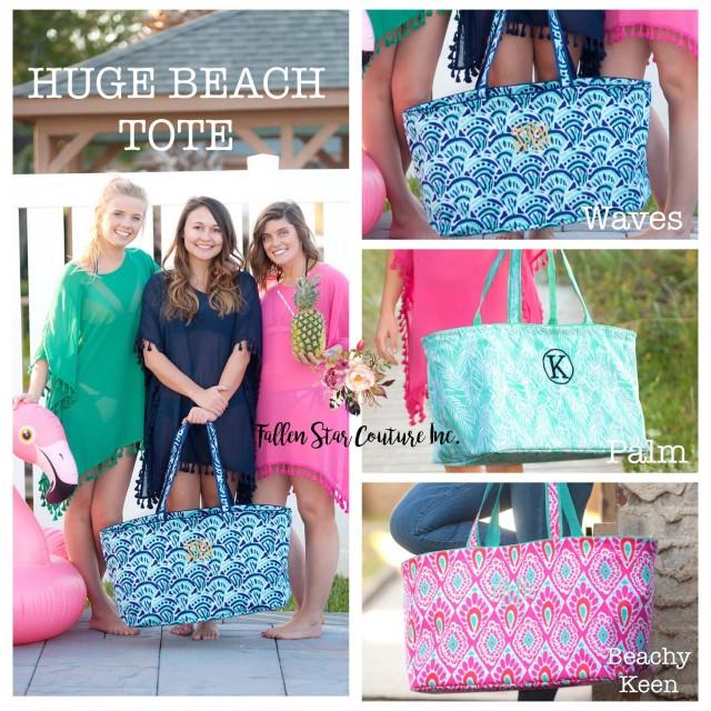 monogrammed beach tote