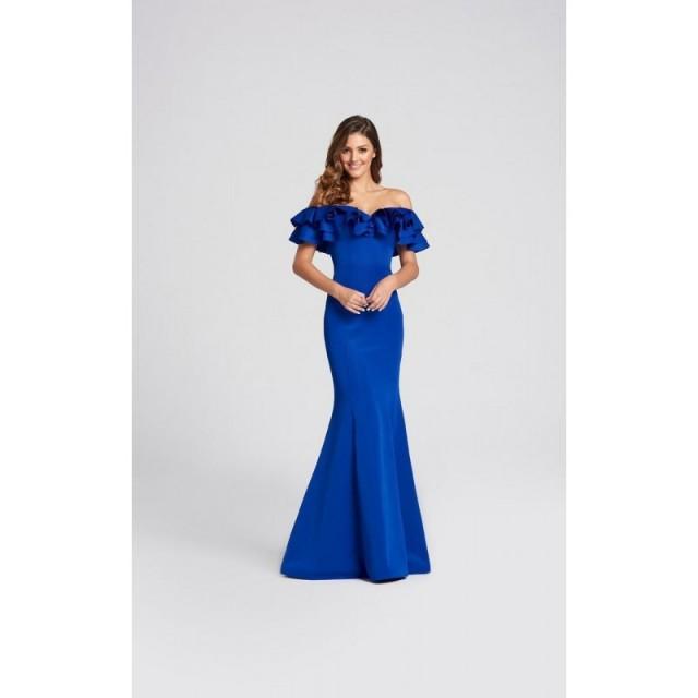 off shoulder ruffle mermaid dress