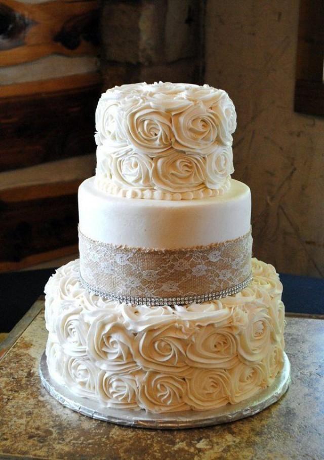 30 Burlap Wedding Cakes For Rustic Country Weddings 2860981