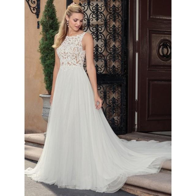 Casablanca Bridal 2018 2310 Della Bateau Chapel Train Sleeveless Ivory ...