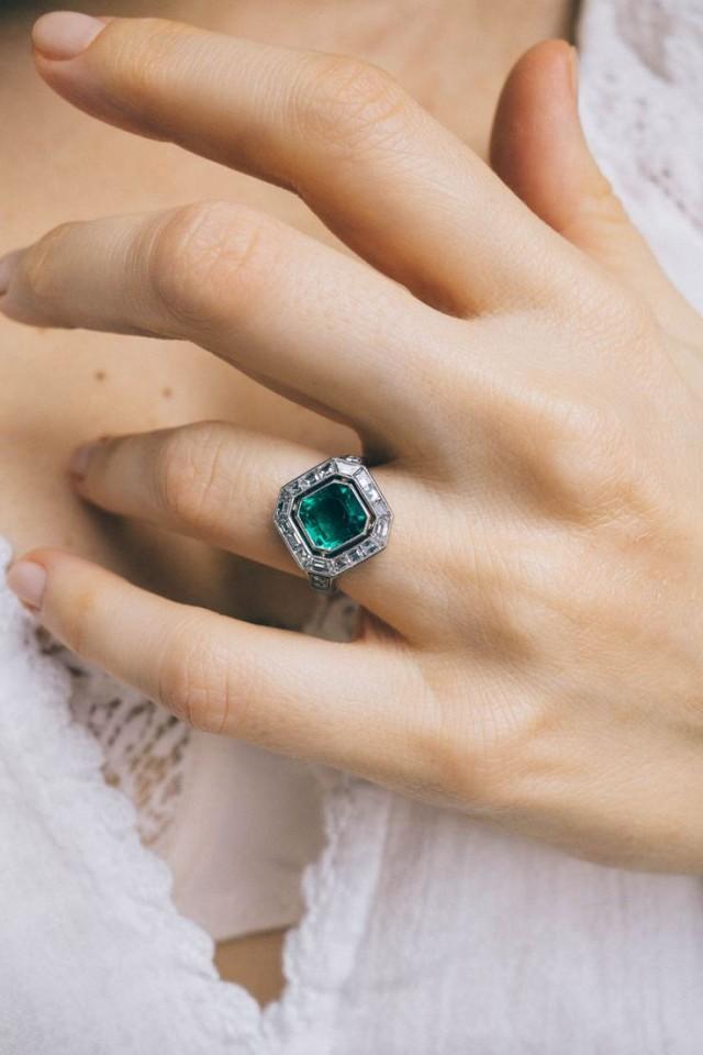 cartier emerald cut ring