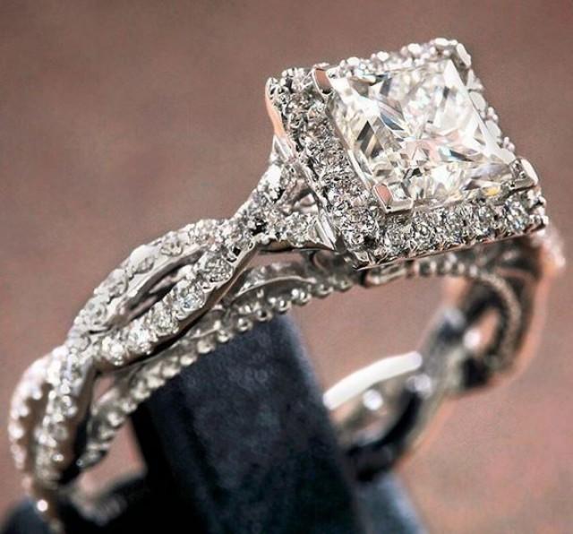 Verragio Princess Cut Halo Engagement 