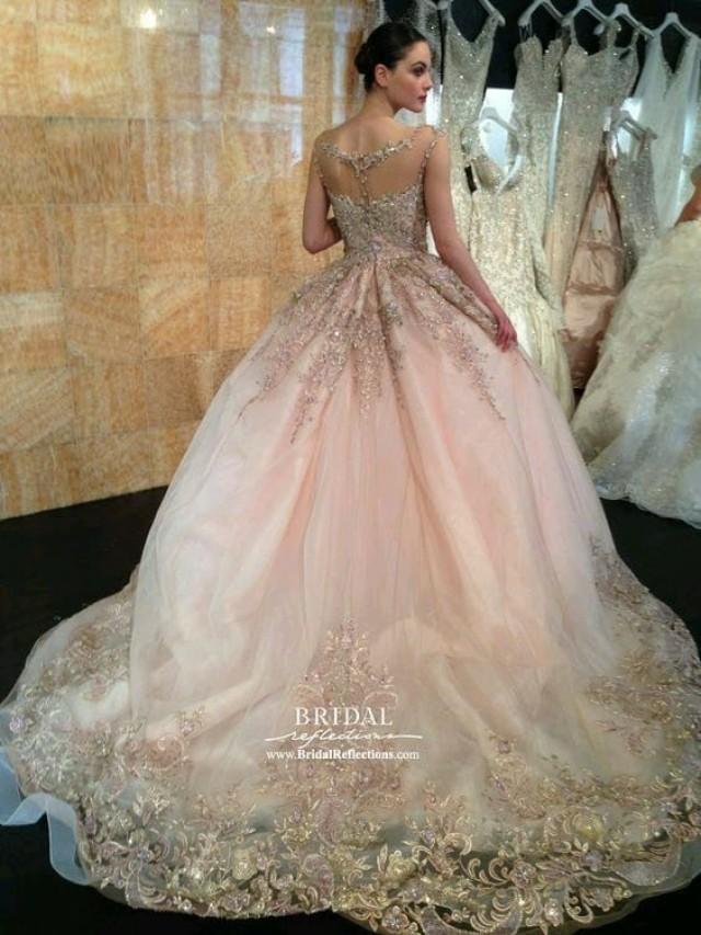 Pale Pink Glittery Wedding Gown Gorgeous 2870520 Weddbook
