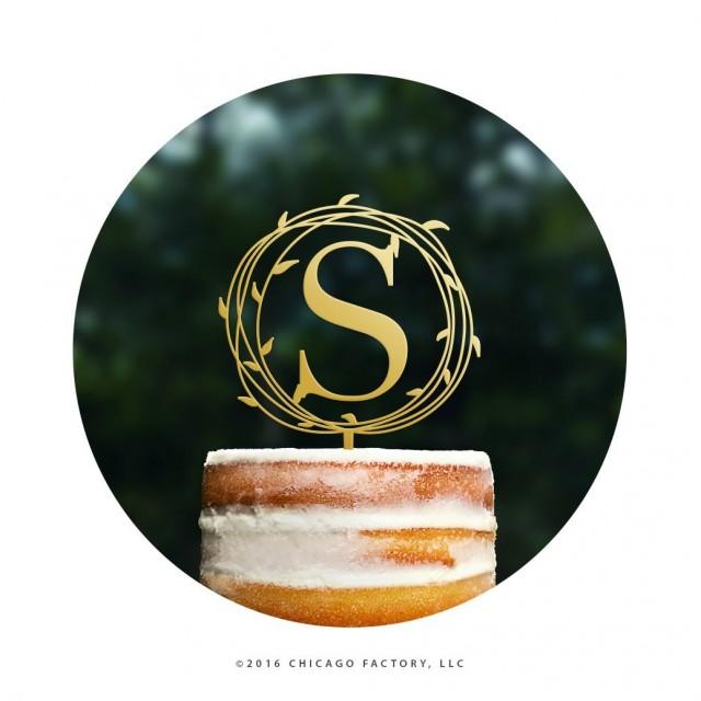Custom Initial Cake Topper Outdoor Wedding Cake Topper Rustic Wedding 