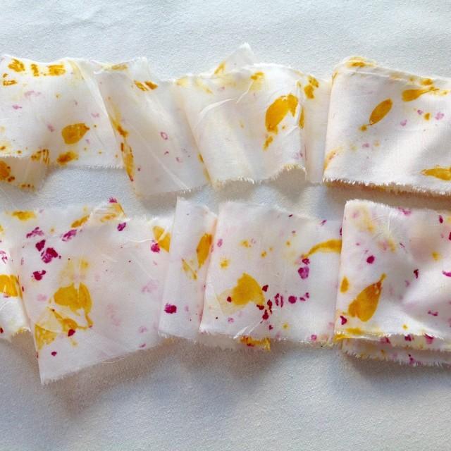 Flower Petals And Pink Silk Ribbon, Limited Edition Hand Dyed With