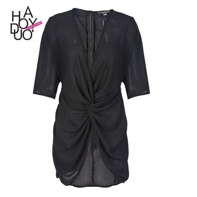 2017 Winter Dresses New Style Fashion Simple Solid Colors Sexy V Neck Drape Dress Bonny Yzozo Boutique Store 2880922 Weddbook