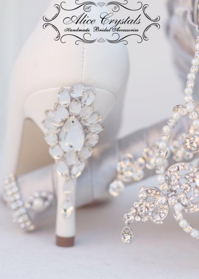 Wedding Shoes Heel Rhinestone. White Crystal Bridal Shoes. Heel Crystal Wedding Shoes . 2881667