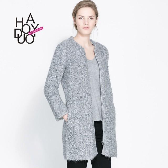 New Volumes For Fall/winter Coat Fur Grass Career Women Simple Zipper