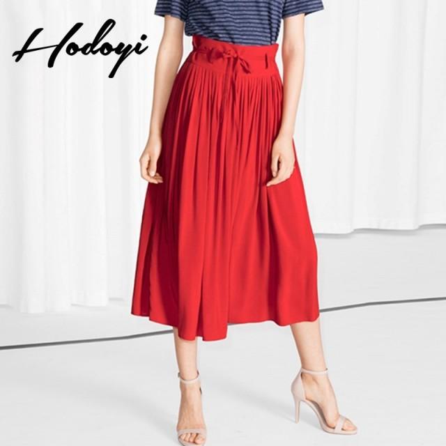 2017 Ladies Winter Fashion Solid Color Pleated Lace Pleated Skirt