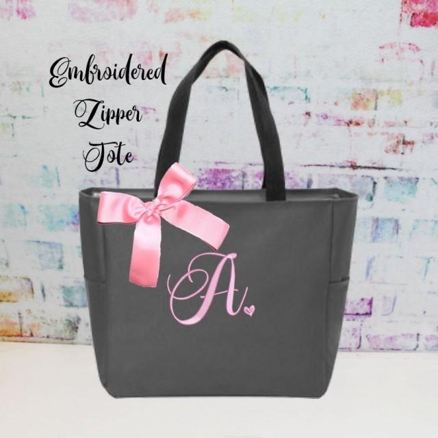 personalised initial tote bag