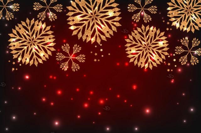 Christmas Golden Snowflakes Background Christmas Party