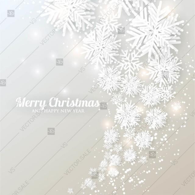 Christmas Snowflake Paper Cut On Gray Background 3d Origami Vector