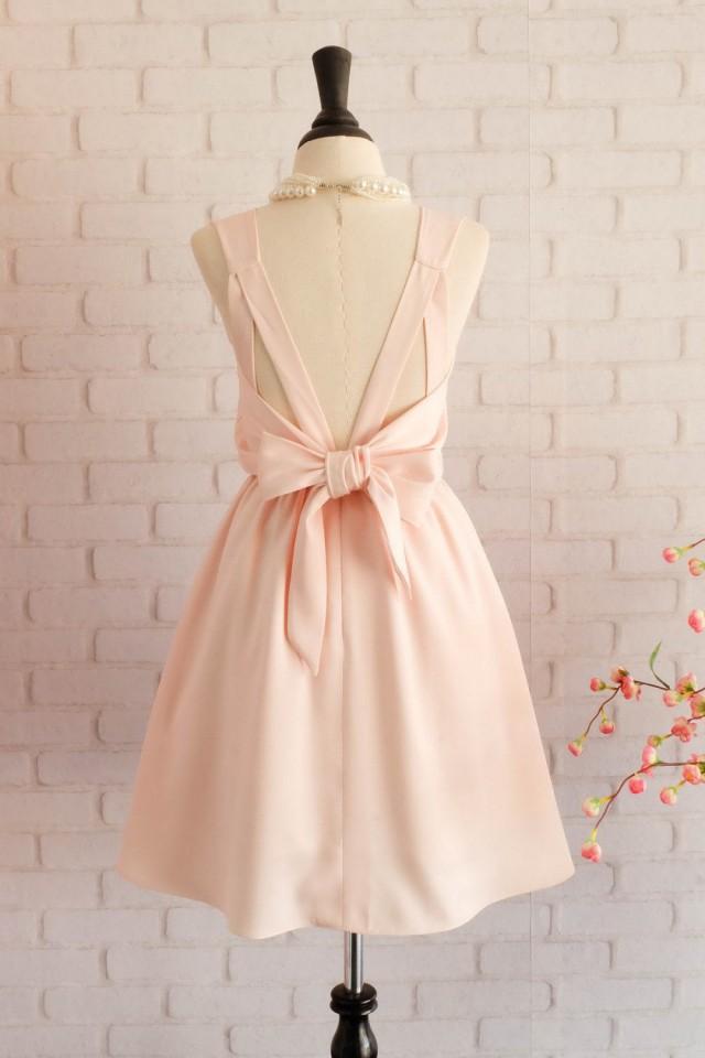 Blush Pink Dress Pink Bridesmaid Dress Wedding Prom Dress Cocktail Party Dress Evening Dress 