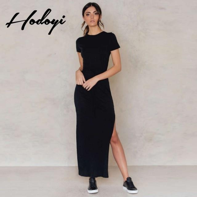 Vogue Split Summer Tie Casual Short Sleeves Dress Bonny Yzozo