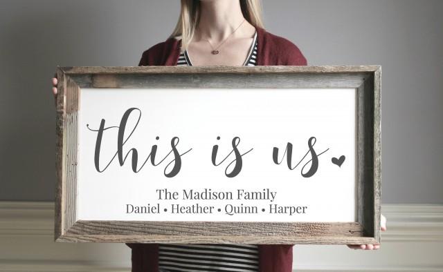 This Is Us Sign Personalized Mother Christmas Gift Wood Sign