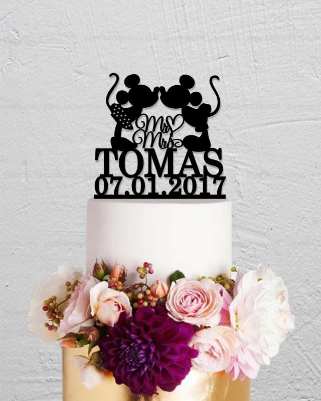 Wedding Cake Topper,Micky And Minnie Cake Topper,Last Name Cake Topper