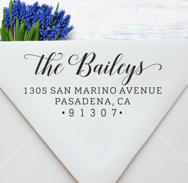 Custom Address Stamp, Self Inking Return Address Stamp, Calligraphy