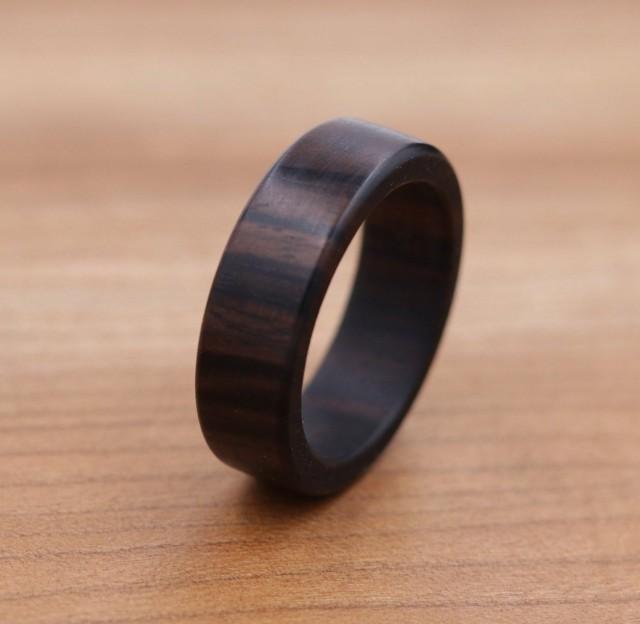 Macassar Ebony Wood Ring Custom Wood Ring Unique Wedding Ring
