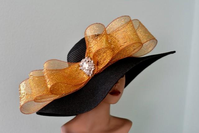 black and gold wedding hat